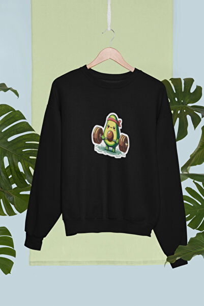 MG سترة رياضية من القطن بأكمام طويلة مطبوعة بطبعة الأفوكادو من BAR AVOCADO، م...