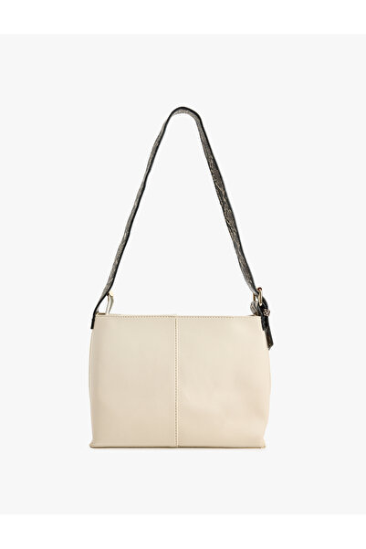 Koton Faux Snakeskin Detailed Zippered Tote Bag