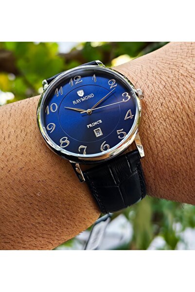 Raymond Navy Blue Black Classic Men's Wristwatch