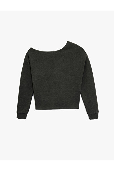 Koton Tricou cu mânecă lungă și guler asimetric cu croială confortabilă