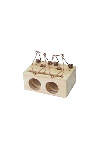 Sauvic Rodent Trap, Wood and Metal, Brown, 15 x 9.3 x 7 cm