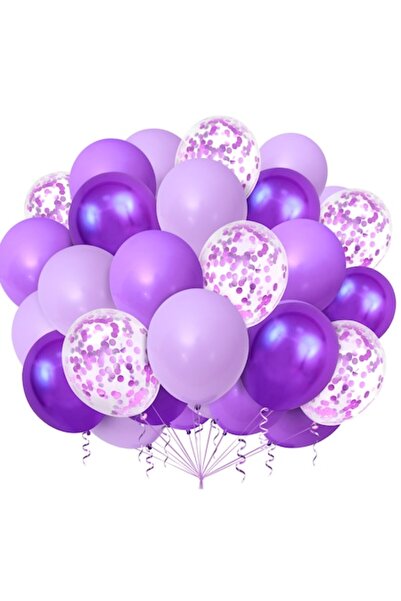 ERMA Smart Set of 100 multicolored balloons, 12 inches, purple/dark purple/light purple