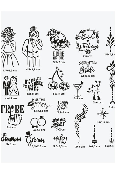 ONE SPRAY TATTOO Bride Temporary Tattoo Stencil