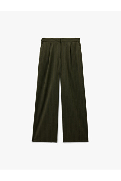 Koton Pleated Wide Leg with Pocket Detail Palazzo Pants