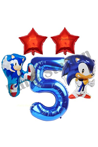 Parti Station مجموعة بالونات سونيك بوم 5 سنوات باللون الأزرق الداكن، مجموعة بالونات سونيك كونسيبت