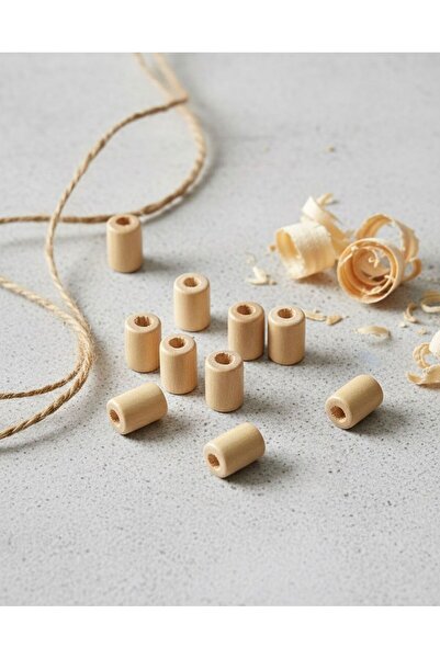 BEİLYS COSMETİCS & ACCESSORY 5mm Bamboo Wooden Beads with Holes (50 Pieces) B:105