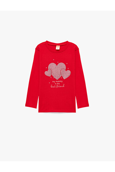 Koton Cotton Printed Long Sleeve Crew Neck T-Shirt