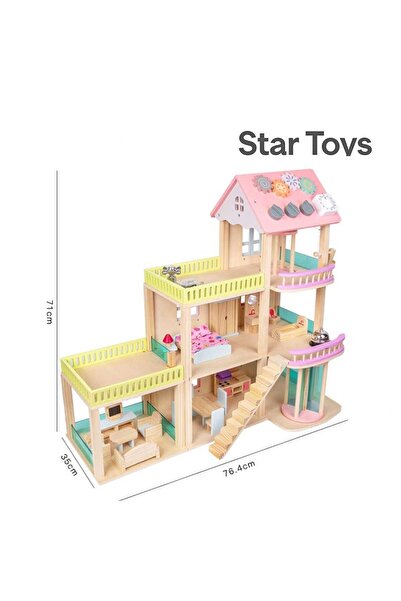 STAR TOYS Wooden Dollhouse for Children