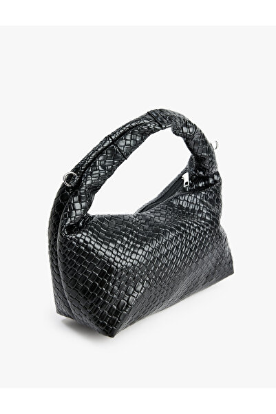 Koton Crossbody Bag with Faux Leather Handle and Knitted Textured Strap