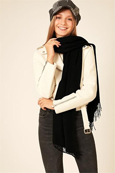 Neşeli Butik γυναικείο σάλι με απαλή υφή με φούντες NBAKS045