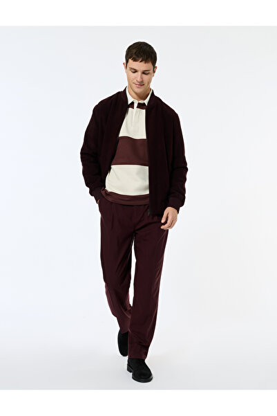 Koton Regular Fit Long Sleeve Zippered Cashmere Bomber Jacket