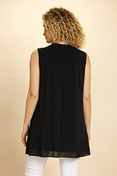 Nisa Luxury Boutique Front and Back Chiffon Detail Tunic