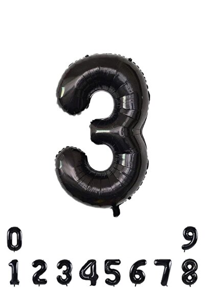 PARTİAVM Kuromi 3Rd Birthday Balloon Set Sanrio Character Black Number Pink Purple Pastel Installation with Video