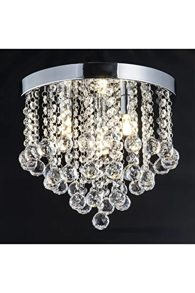 LİVORA LIGHTING Akasya Büyük Krom Kristal Taşlı Salon Avizesi