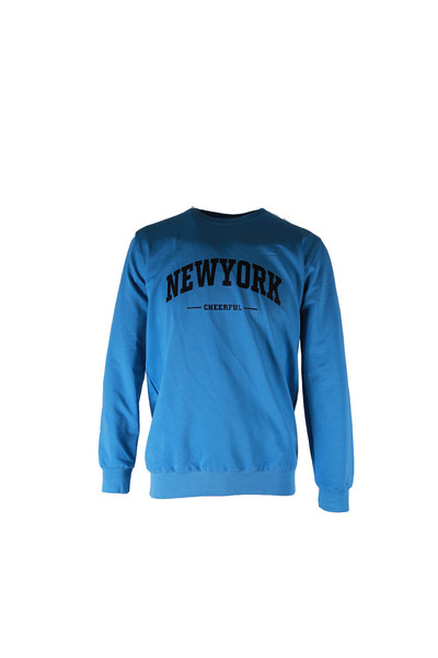 trender New York Print Blue Men's Sweatshirt 43236