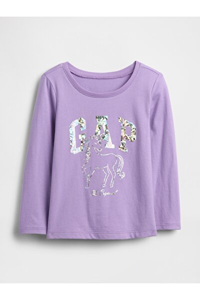 GAP Kız Bebek Mor Logo T-Shirt
