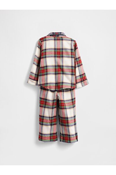 GAP Bebek Krem Geri Dönüştürülmüş Flannel Pijama Takımı