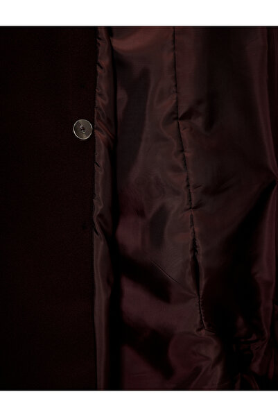 Koton Belted Coat with Double-Breasted Pockets and Long Sleeves