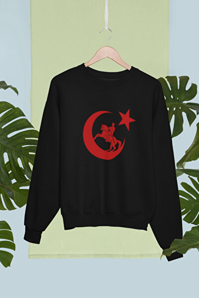 MG Moon Star Printed Cotton Long Sleeve 3 Yarn Sha Fleece-Lined Nisex Sweatshirt