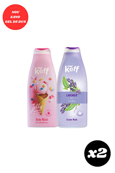 keff GEL DE DUS JELLY BEAN ICECREAM SI LAVANDA 500ML X2 BUC