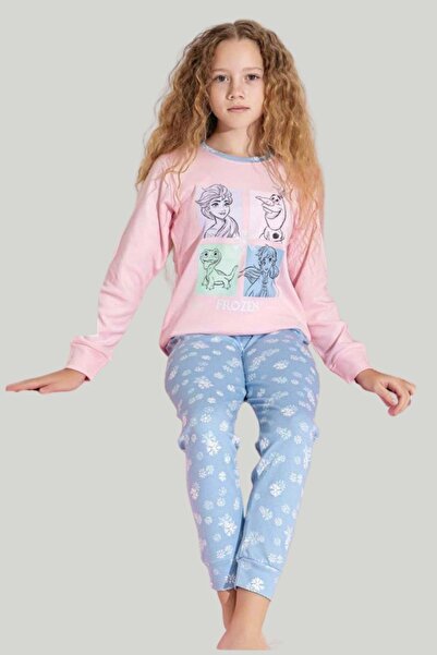ww waka waka kids store Girls Frozen Frozen Pink Blue Long Sleeve Pajama Set