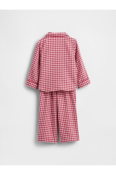 GAP Bebek Kırmızı Geri Dönüştürülmüş Flannel Pijama Takımı