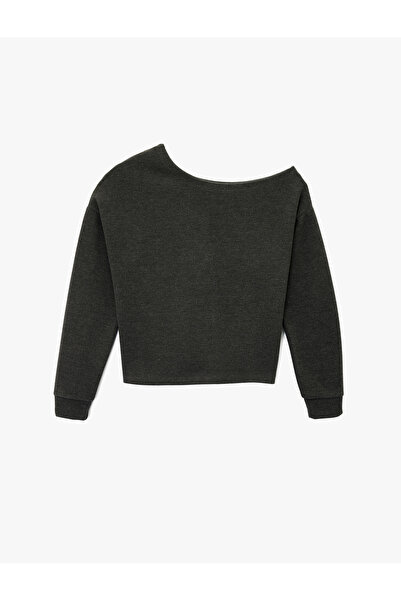 Koton Tricou cu mânecă lungă și guler asimetric cu croială confortabilă