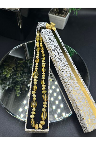 NikaŞ قلادة من الكهرمان الأصفر الطبيعي |   طبيعي 100%، للبالغين، موديل للجنسي...