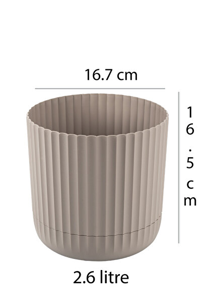 TEMMUZ HOME Zeraf Saksı No:2–1 Adet 2.6 Litre Tabaklı Masa veSehpa Üzeri Saks...