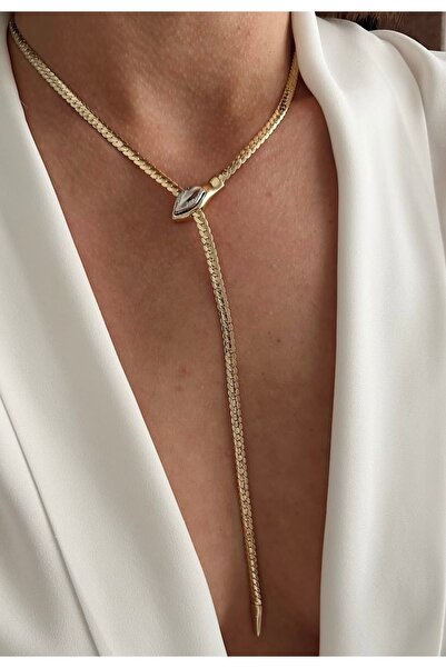 Vi store Çelik İthal Marka Model Gold Kolye