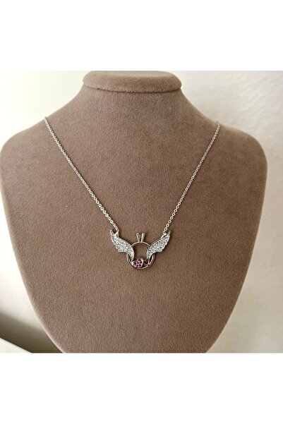 Anı Kutusu Luxury Serisi Tek Taş Detaylı Kanat Kolye