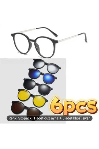 Game Set of 6 Clip-On Eyeglasses Kit for Women and Men