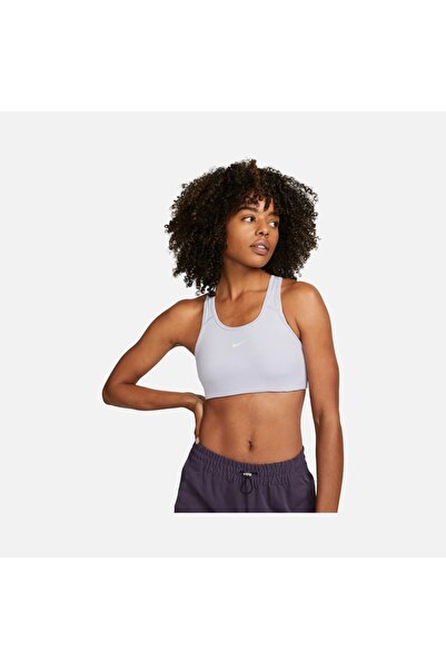 Nike W Dri-Fit Swsh 1Pp Bra Sutien sport violet pentru femei - cu perne detașabile și design confortabil - BV3636-536