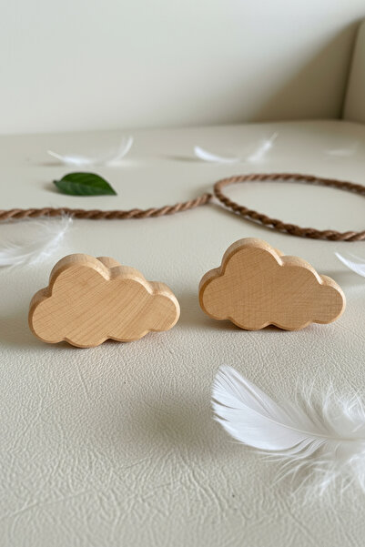 Bay Kulp Ahşap bulut kulp çocuk odası kulpu şık kulp şekilli kulp