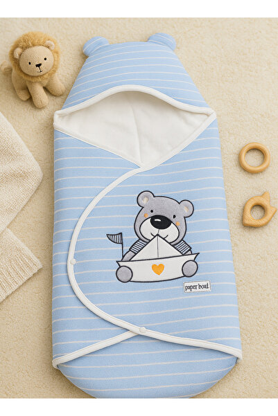 GÜLERBEBECİX Baby Swaddle Warm Swaddle with Cute Bear Pattern