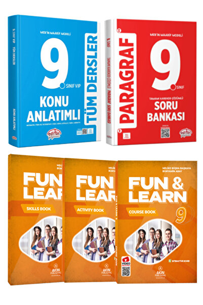 Editör Yayınevi 9. Sınıf Tüm Dersler Konu+Paragraf Soru Bankası+Fun&Learn İng...
