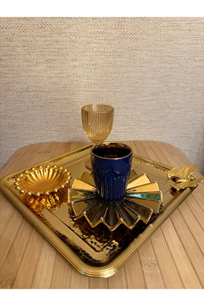 ADA HOME COLLECTION SHOP Mavi Gold Fincan Seti