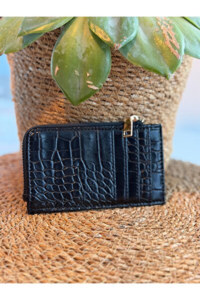 obenbags 🖤 Krokodil Desenli Fermuarlı Kartlık