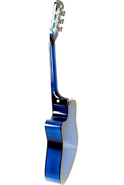 Generic 38-Inch Blue Guitar with bag Starter Fretboard Stickers, Tuner, Bag, Picks, Capo, Strings