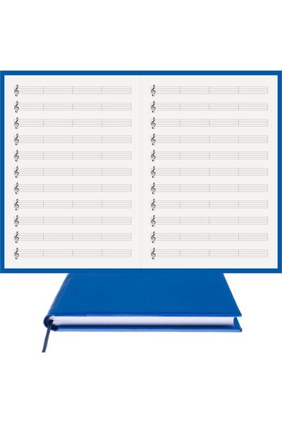 BİDEFTER Music Notebook (Left-Handed, Perforated) 100% Handmade, Hand Stitched – Thermo Leather Binding - A/4