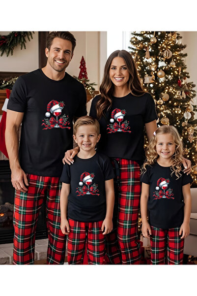 ASELİNDA New Year's Cocktail Printed , Crew Neck, Short Sleeve Combination T-Shirt (Add Items to Make a Combination)