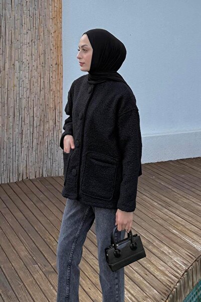 lamelif Teddy Jacket Black