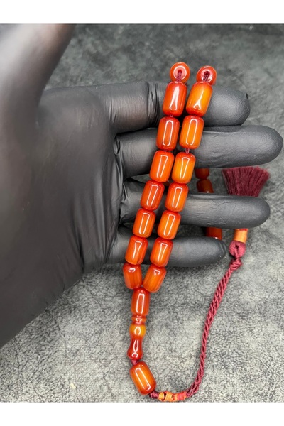 Mos Tespih High-End Stick Tightening Amber Prayer Beads with Rope Tassels