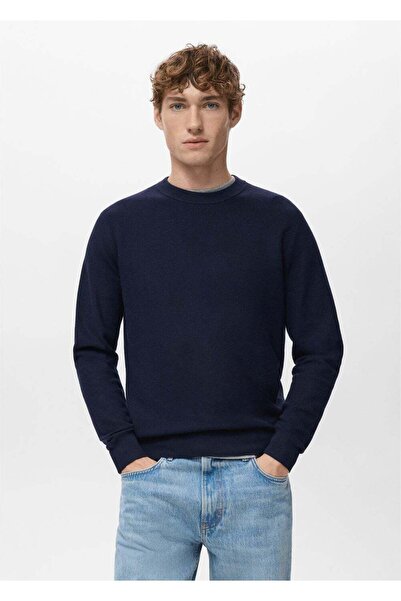 MANGO Man Mikro yapılı pamuklu triko kazak