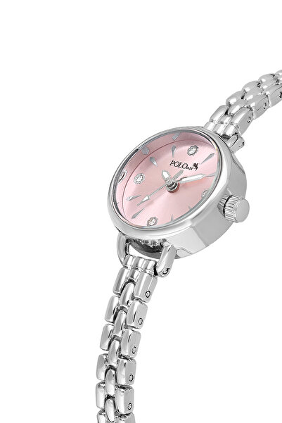 Polo Air ساعة يد نسائية مينيمال فضية اللون وردي اللون PL-1581B4x