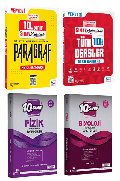 Sınav Yayınları 10. Sınıf Paragraf Soru Bankası+ Tüm Dersler Soru Bankası+ Ba...