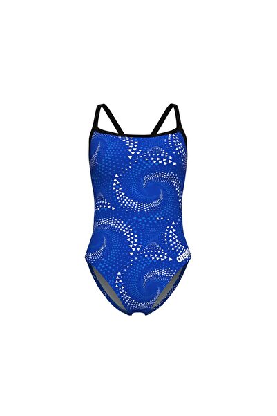ARENA Women's Fireflow Swimsuit Challenge Back Black-Team Royal