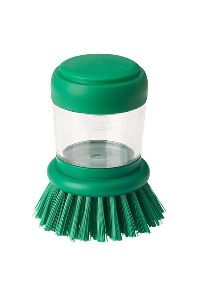 IKEA VIDEVECKMAL Dish-washing brush with dispenser, bright green