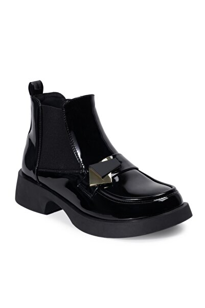 The Feri KADIN SİYAH RUGAN DERİ BOT