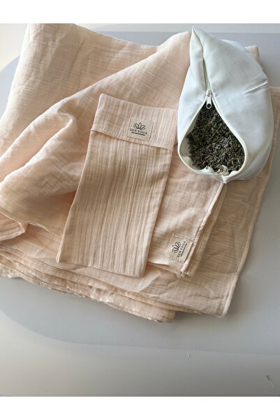 SUNYOGA Savasana Meditation Shawl & Eye Pillow - Eye Pillow Sleep Eye Mask Two in One Powder Color